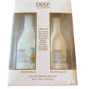 Deep from the Dead Sea Argan bath milk bath salts gift set sealed